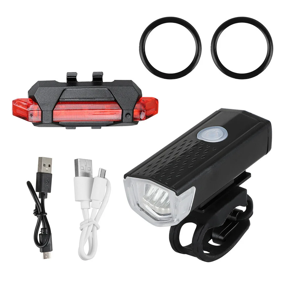 LED Bicycle Front Light High Brightness USB Rechargeable Waterproof Suitable for Night Riding LED Tail Light Backlight