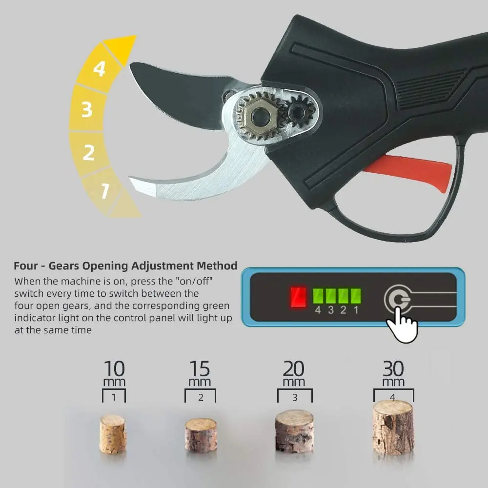 
Professional Cordless Electric 21V 2.0Ah Lithium Battery Tree Branch Cutter Orchard Fruits Pruner Power Scissor Pruning Shears 