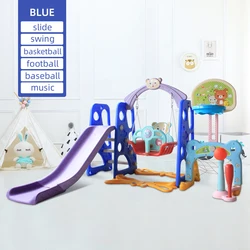 Multi-Function New Style Indoor Playground Classic 5 In 1 For Kids Plastic Slides Children Slide Outdoor Swing