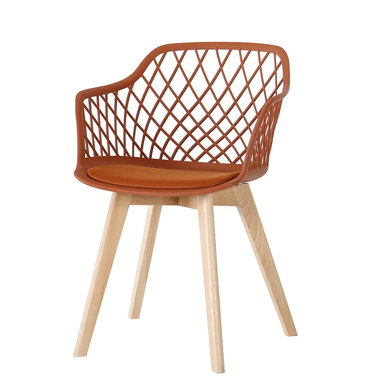 
modern chair new pp polypropylene plastic dining chair with steel leg and cushion 