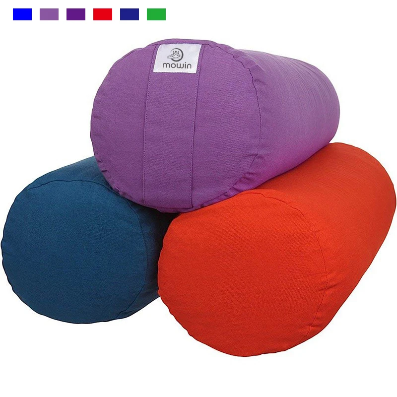 MOWIN Competitive high quality Cylinder sustainable cotton yoga pillow bolsters buckwheat for yoga