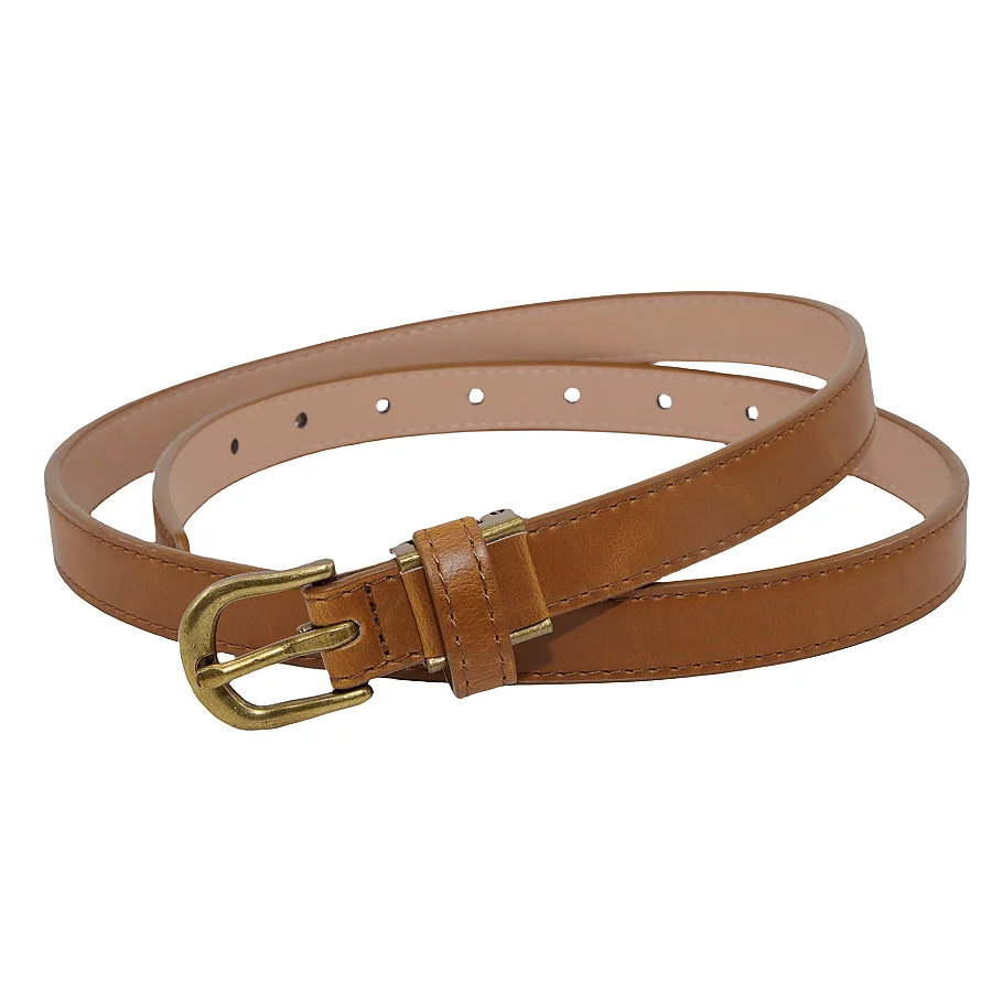 Stylish Pu Leather Skinny Women Belt Thin Waist Belts for Dresses