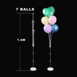 7balls 1set Balloon Column Base /Stick /Pvc Poles Transparent Rod Balloon Arch Wedding Event Party Supplies 7 goals balloon