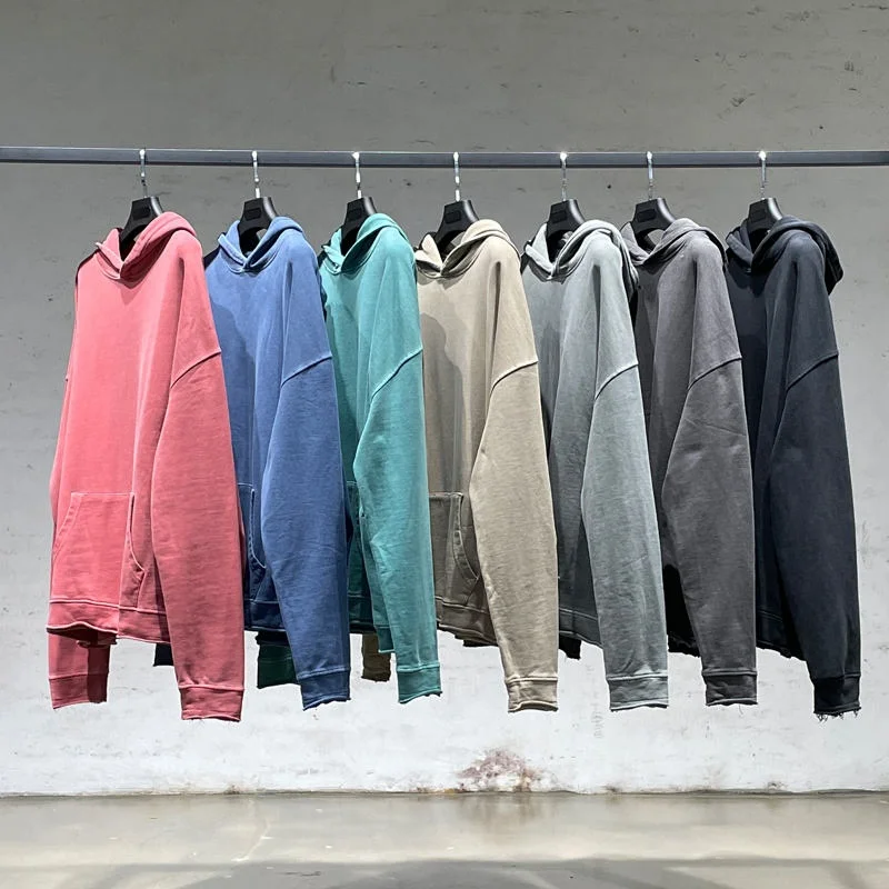 CUSTOM blank 100% cotton acid washed hoodie High Street Series Washing old oversized hoodie stone washed vintage hoodie