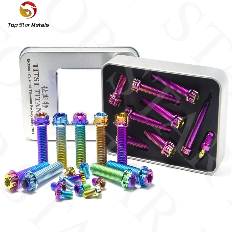 TITST Titanium screws  M5/M6/M8x10/12/15/20/25/30/35/40/50/60/70mmTorx Head bolts for Motorcycle Riding Modification Fastener