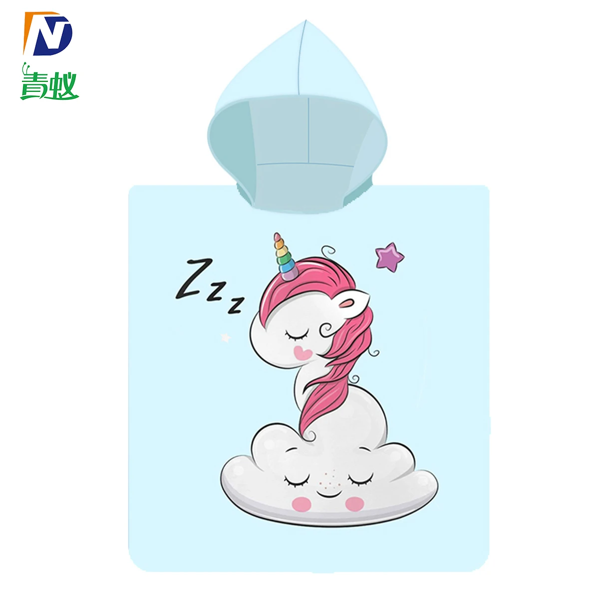 Printed kids poncho bath and beach soft hooded quick dry  sand free logo custom hooded microfiber poncho