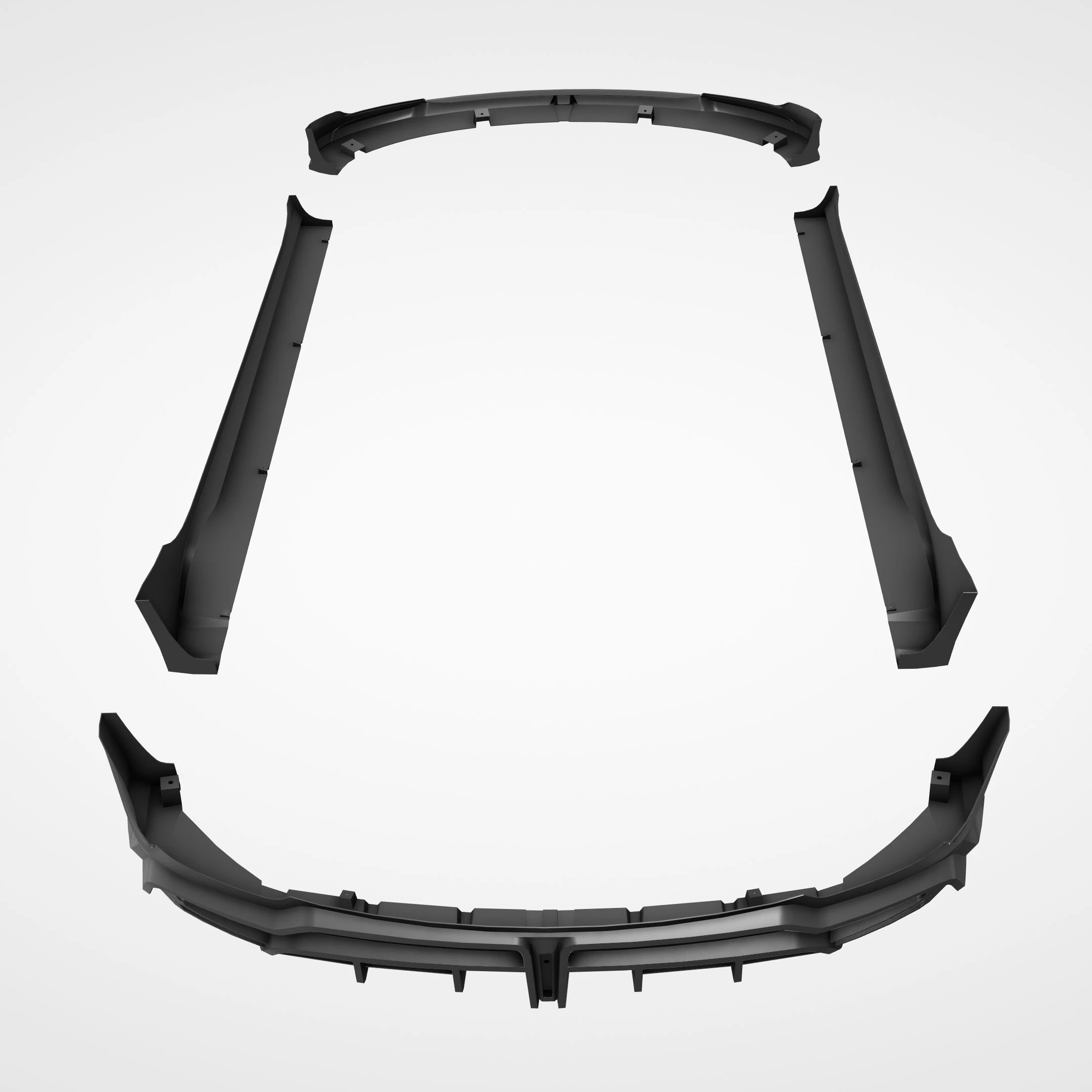 
 High Quality PP Car Bodykits PP Material Front/Rear Bumper kits Side Skirts Bodykits For Tesla Model 3 2020+  