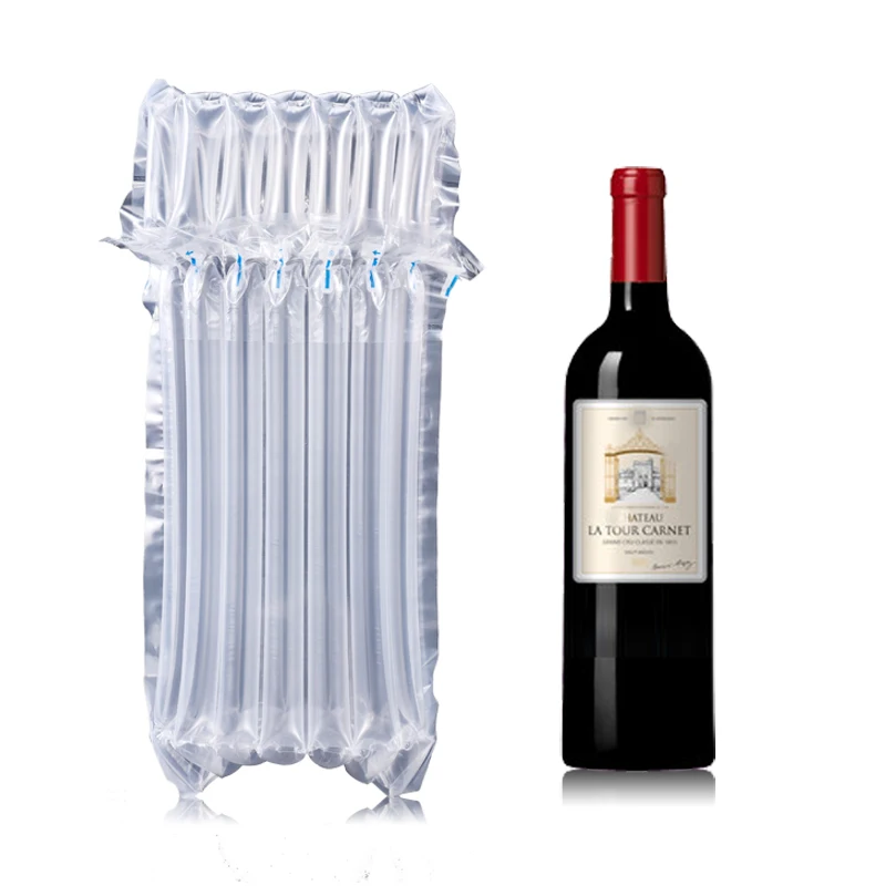 Wholesale Air Cushion Wrap Inflatable Air Packing Plastic Bag Inflatable Air Column Bag for Thailand Wine Bottle Protective Film