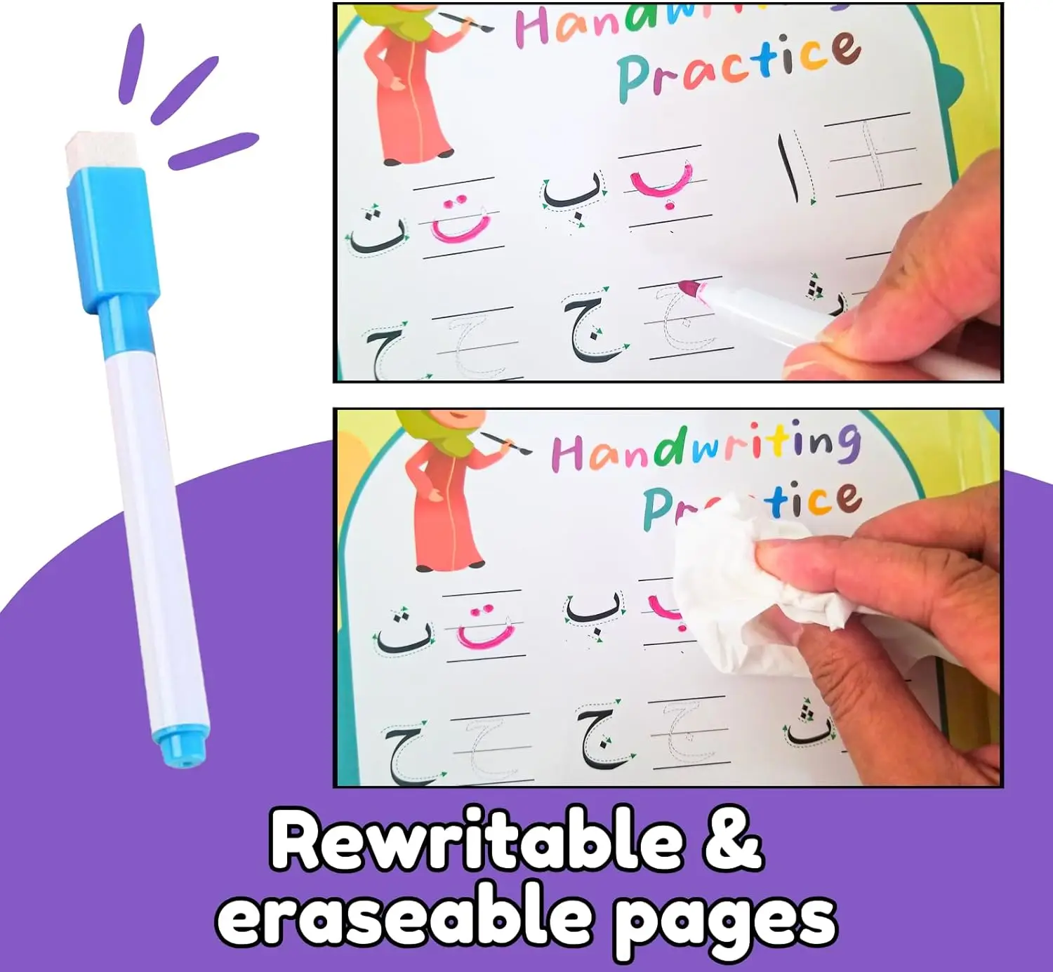 180+ Words English Arabic Learning Audio Books for Kids Learn Arabic Talking Sound Book for Toddler Electronic Bilingual Book