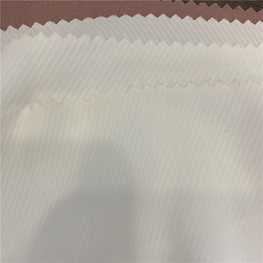 WHOLESALE White Twisted Poly 80D SPH Cavalry Twill Woven Imitated Silk Crystal Chiffon Fabric For Digital Print Women Dress