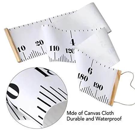 Growth Charts for Kids Baby Height Growth Chart Ruler Removable Canvas Wall Hanging Measurement Chart for Home Decoration