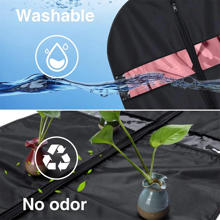 Cheap polyester oxford fabric washable foldable travel clothing bag with zipper