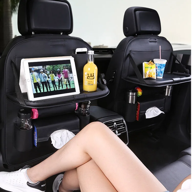  Manufacturers Custom wholesale best selling high quality easy installing Car seat back Organizer storage bag with table