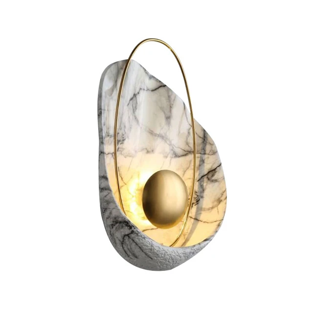 Nordic style home wall lamps modern resin shell shape led for living room hotel bedside mounted