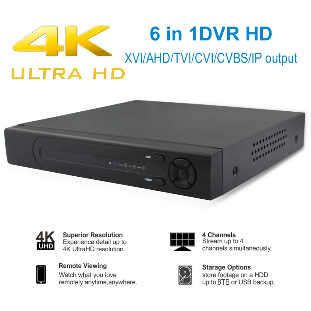  Новая система видеонаблюдения 4K 4-канальная наружного 6 в 1 4 домашних камеры 4K(8 Мп) Super P2P