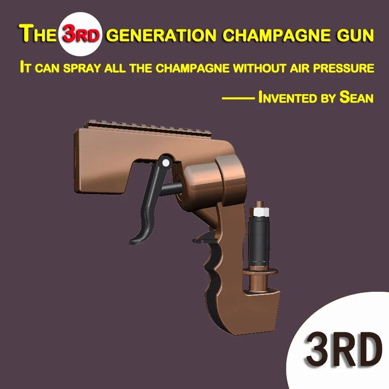 Summer Hot Selling POM Bar Party Flirt Gun Champagne Wine Bottle Beer Dispenser Spray Gun, Top Quality Champagne Gun