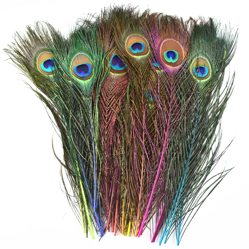 GH602 Wholesale Dyed Peacock Feather For Carnival Costume