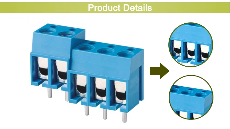 Factory price WANJIE WJ305-5.0  Blue Foil Clamp Modular PCB screw terminal block