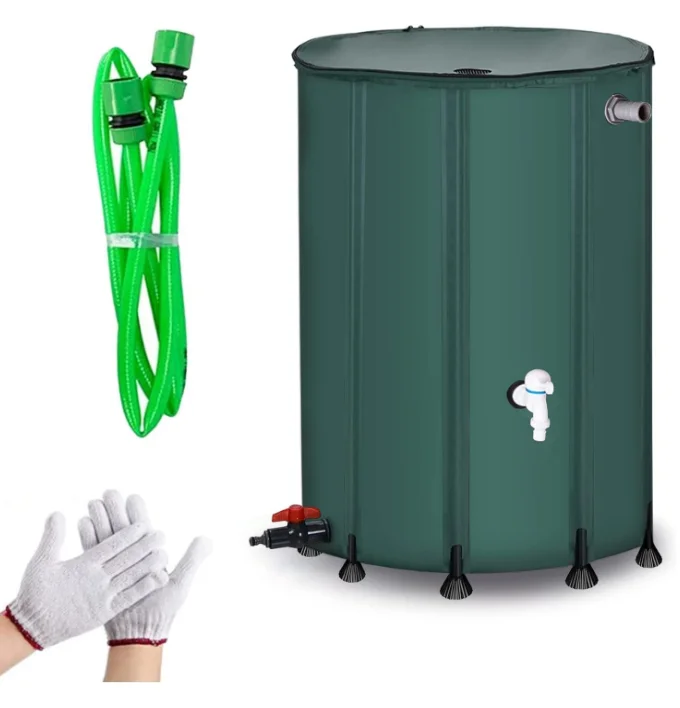 Portable Rainwater Storage Tank, Collapsible Rain Barrel Watering System with Faucet kit & Filter