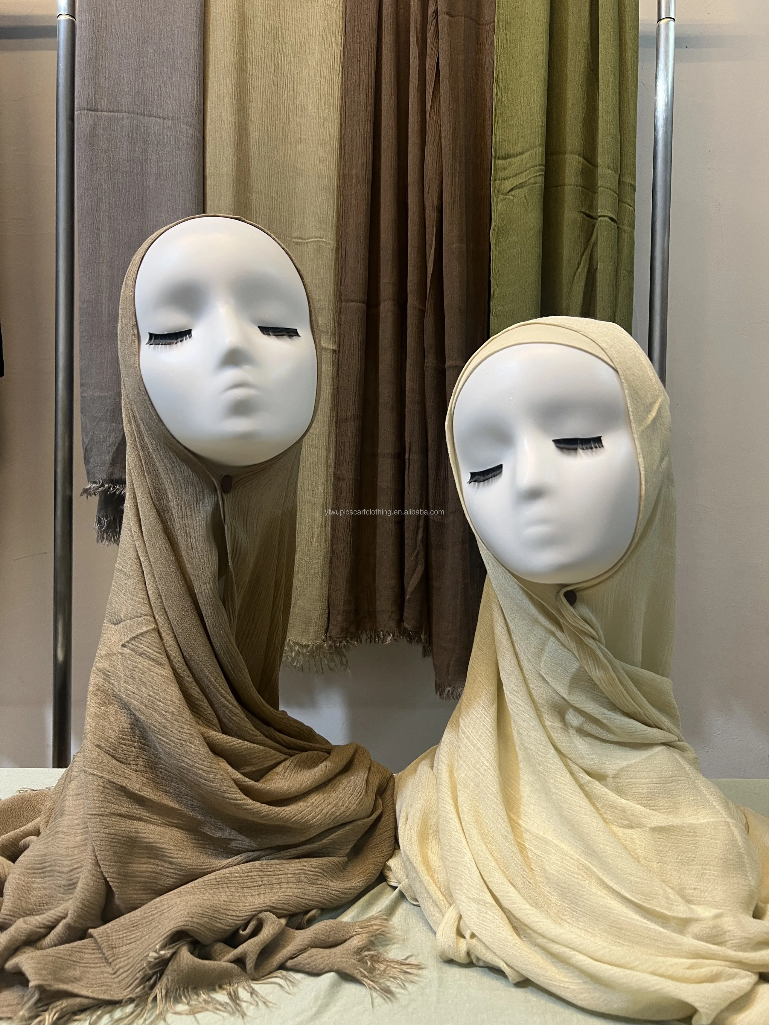 Luxurious lightweight cotton modal Viscose modal twill cotton Woven Shawl Hijab Crepe Modal cotton rayon scarf crinkle shawl