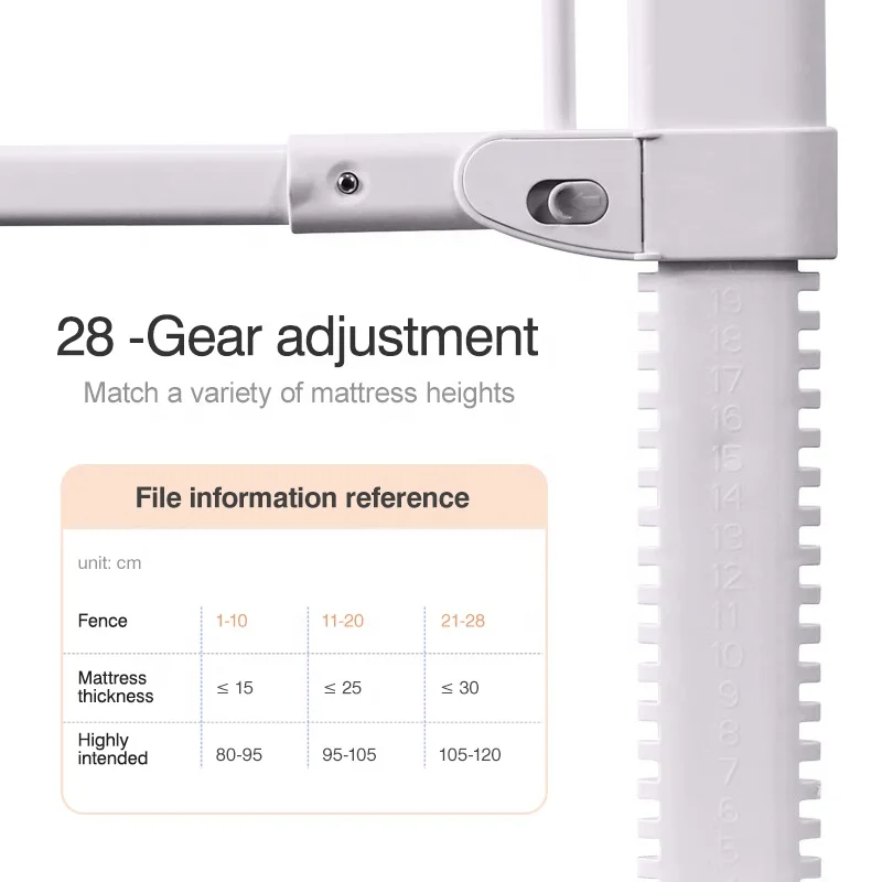 Height Adjustable Bed Rail Guard Protection Rail For Toddlers Bed Guard Rails Kids Bed Barrier