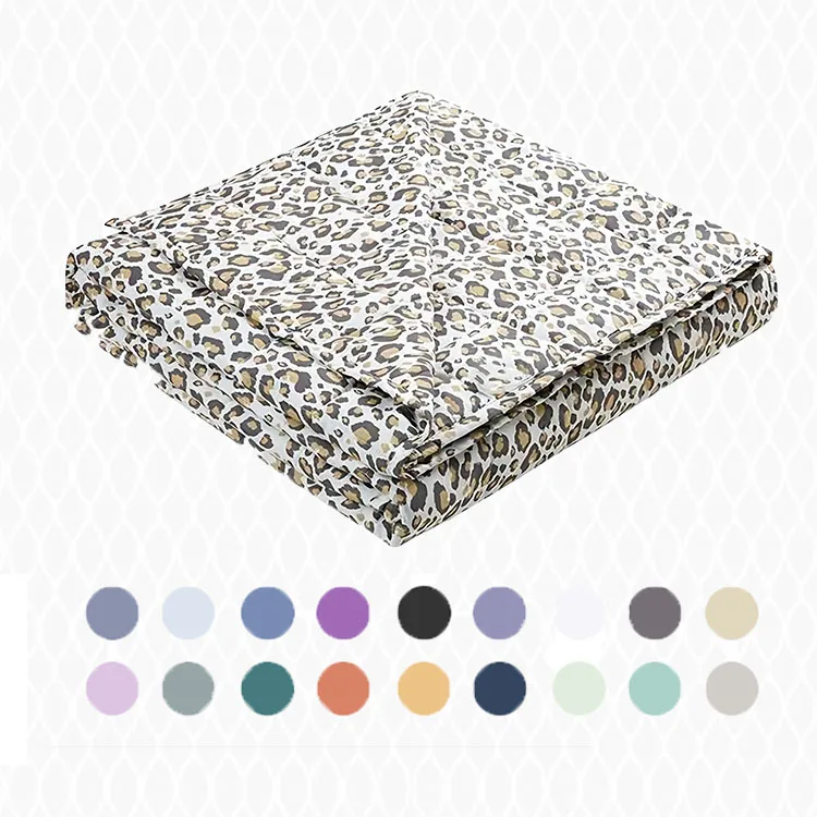 48'*72' Cotton Leopard Print Reduce Anxiety & Stress Sensory Adult Weighted Blanket