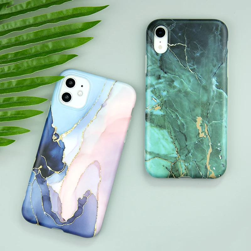  Для iPhone 11 Pro Max 8Plus белый черный зеленый силиконовый мраморный чехол для телефона 12