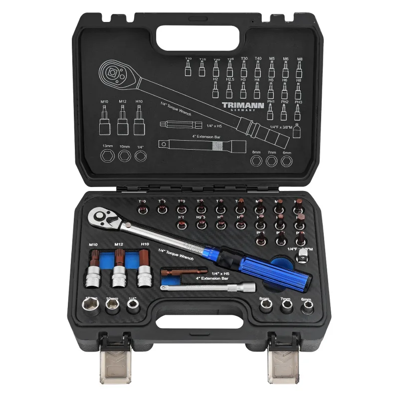 Hot Sale 1/4' 2-24nm Torque Wrench Combination Set 32pcs Bike Repair Maintenance Tool Set For DIY Workshop Household Garage