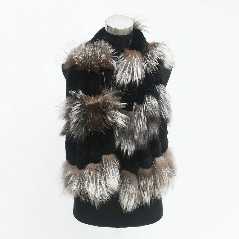 CX S 16A 2023 New Fashion Knitted Rabbit Fur Scarf Fox Fur Scarf