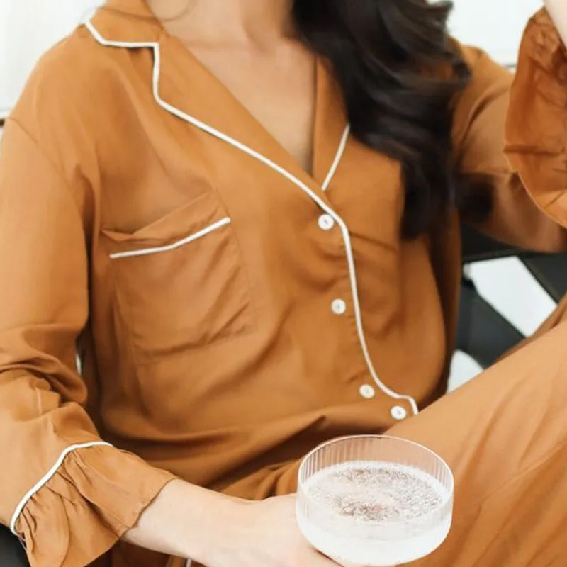 Custom Oragnic Bamboo Modal Pajamas For Women Set Soft Bamboo Sleepwear Button Down PJS pyjamas
