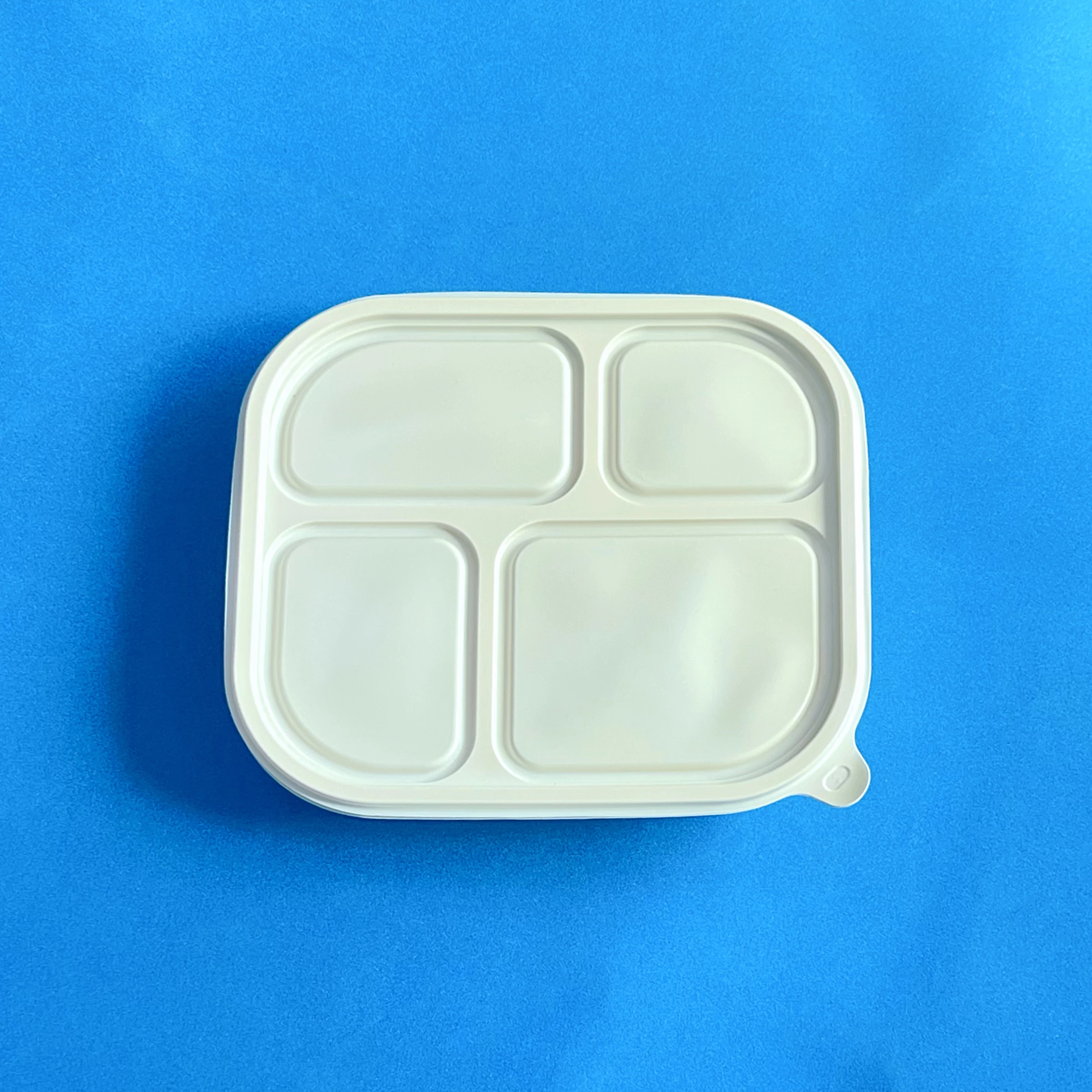 Disposable degradable corn starch four box with lid fast food box can be customized