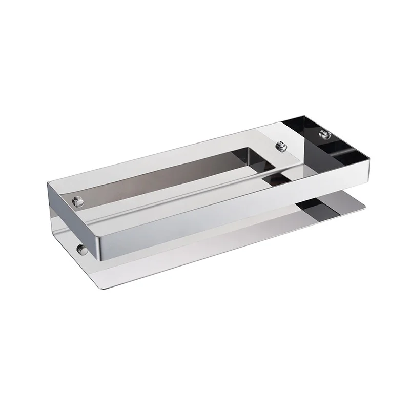 Modern Wall-Mounted Stainless Steel Storage Rack Punch-Free Corner Bathroom and Kitchen Seasoning Shelf