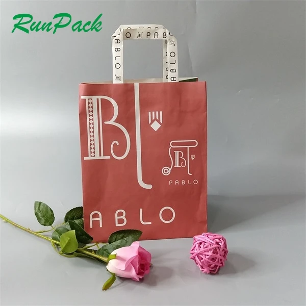 Free Sample Clothing Shoe Shopping Kraft Paper Carrier Sweet Gift Bags with Handles, Takeaway Lunch Bags 100% Recyclable