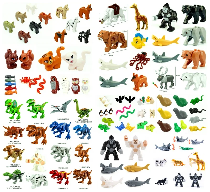 Строительные блоки: конский медведь леопард тигр MOC (PA00833)