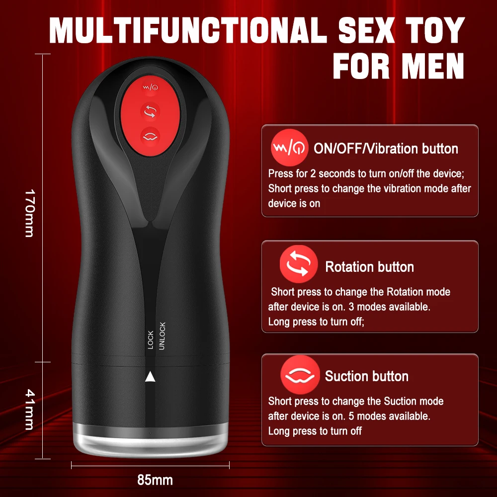 Veni Venus Male Masturbator 3D Realistic TPE Adult Sex Toy with 3 Swirling 5 Sucking 10 Vibration Pocket Pussies for Men GM-506