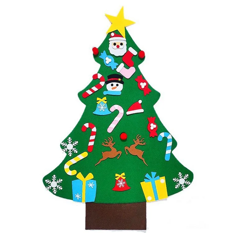 
Factory custom felt miniature Christmas tree decoration for children DIY Christmas tree 