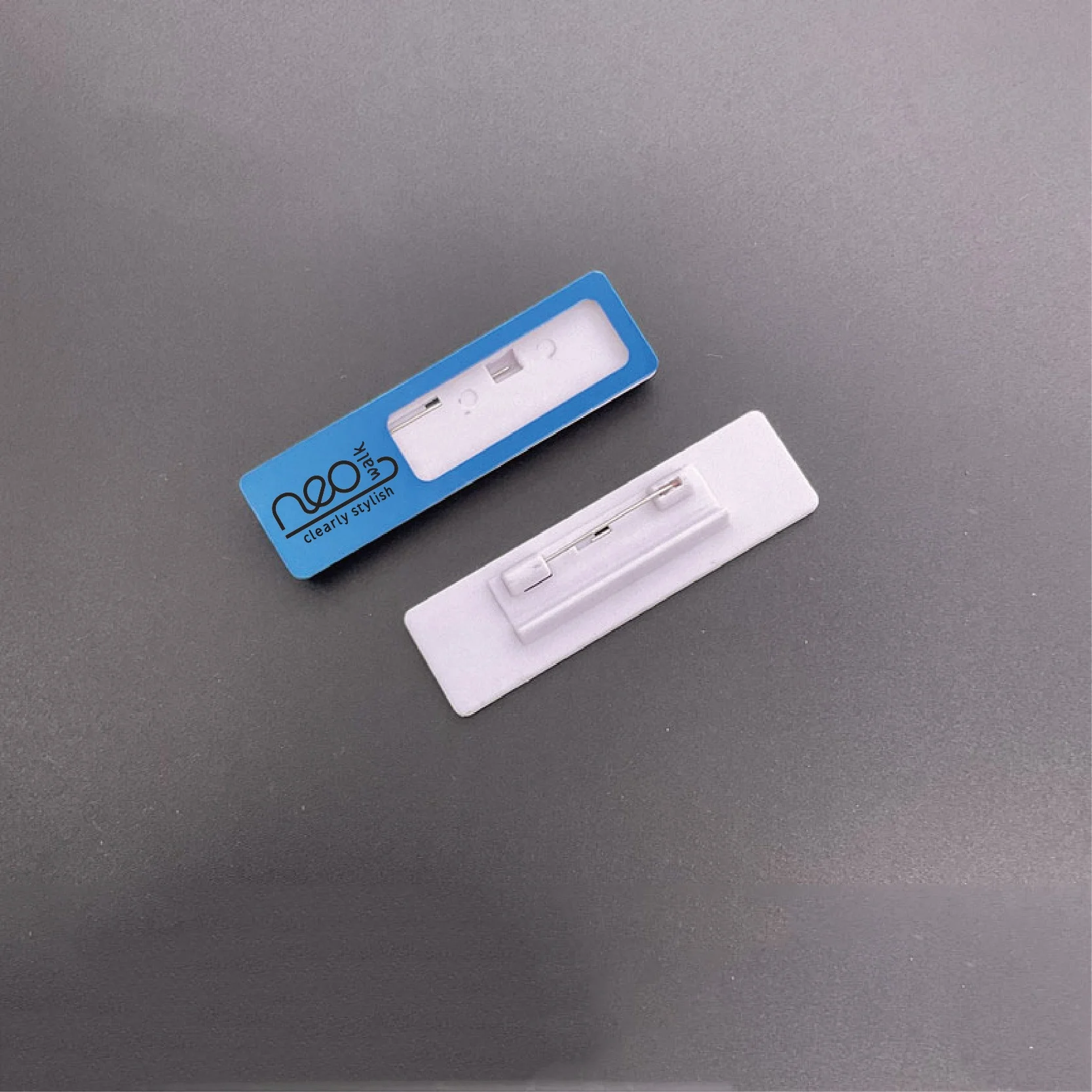 Custom Logo Printing Metal Stainless Steel Window Reusable Name Badge Plates Tags with Safety Pin Magnet for Employee