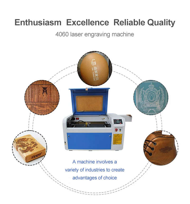 Acrylic cutting Engraving Machines CO2 laser cutting machine 40w 60w 80w 100w 4060 6090 1390