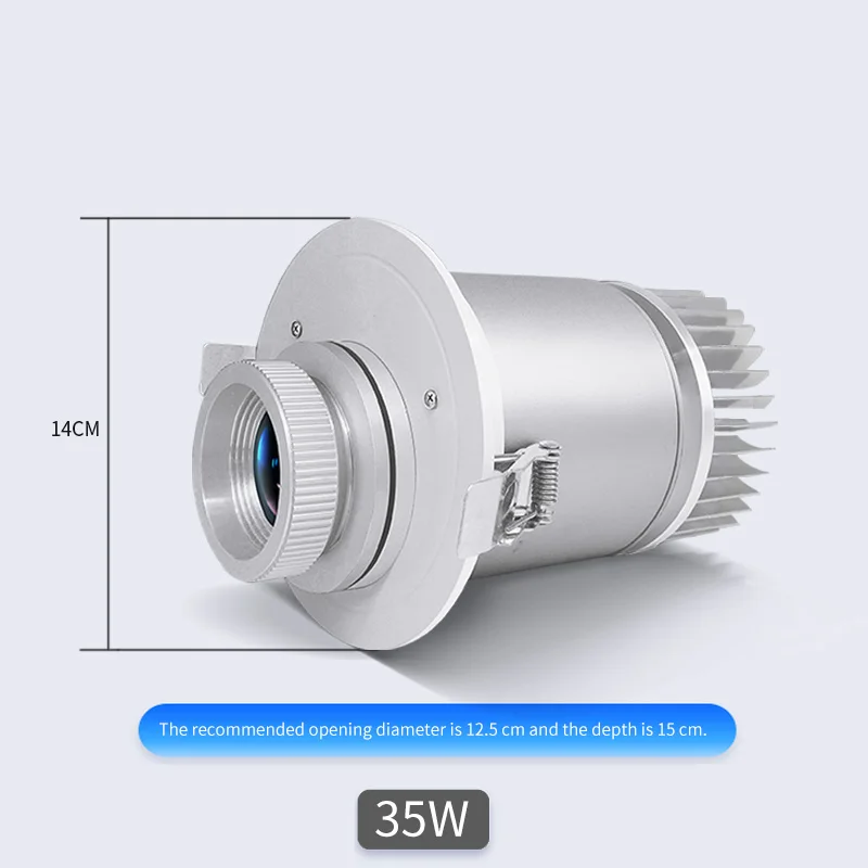 Advertisement static projection lamp HD 35W PDD ceiling embedded custom gobo logo projector light