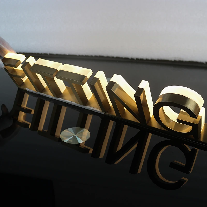Stainless Steel Light Store Front Logo Business Retail Signboard Sign Illuminated  Channel Letters Making Advertising Sign Led