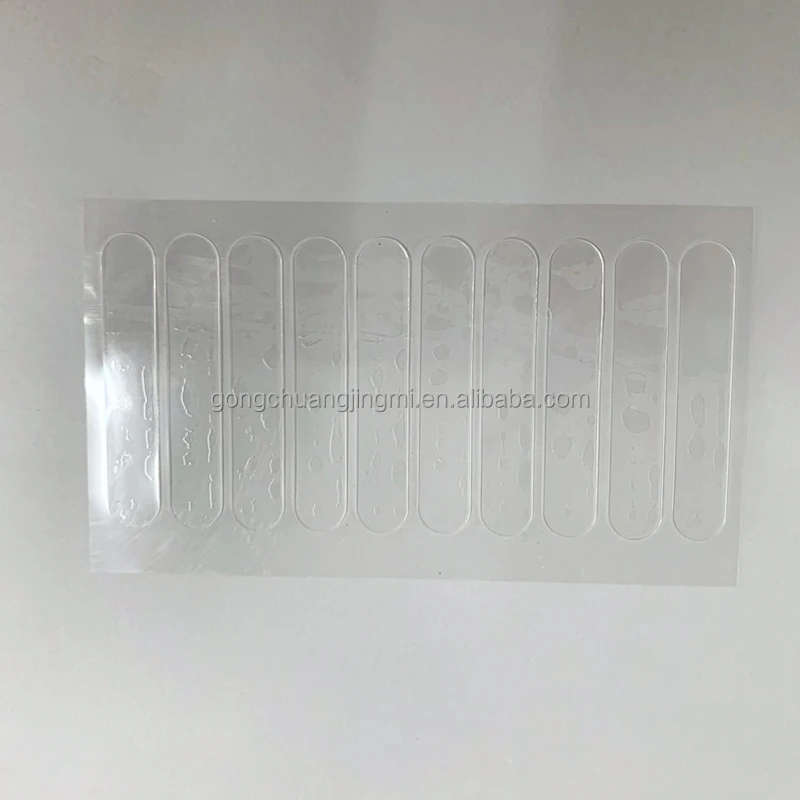 Transparent Sticky Glue Nail Display Board Strip Reusable Acrylic Gel Polish Nail Art Display Stand