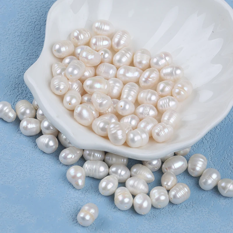 Zhuji 8-9mm White Rice Shape Loose Pearl For Diy Making