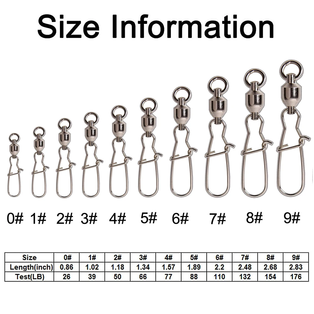 Ball Bearing Fishing Swivel With Nice Snap Copper Stainless Steel Welding Rings Fishing Hook Lure Line Connectors