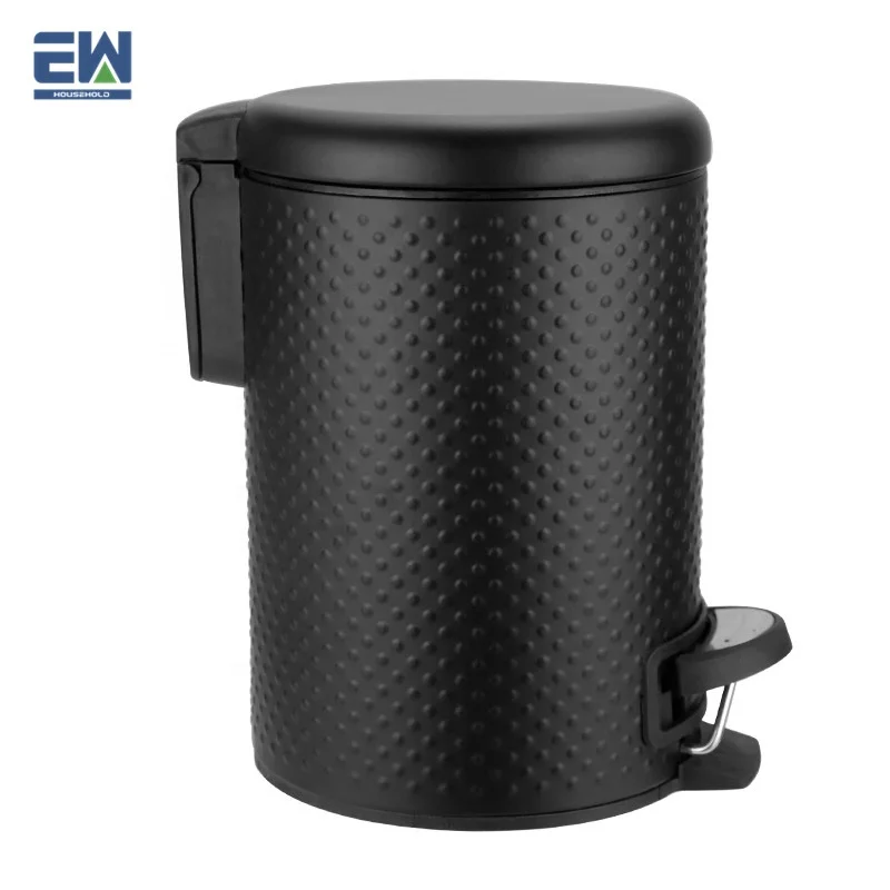 Modern Design round Stainless Steel Trash Can Home Decorative Kitchen Room Garbage Bin with Removable Pedal Bucket Easy Cleaning