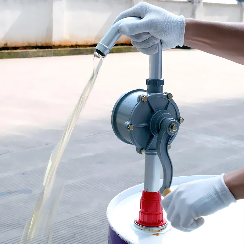 OEM Hand rotary oil barrel pump 55 gallon Polypropylene manual fuel oil rotary drum pumps for acid gasoline