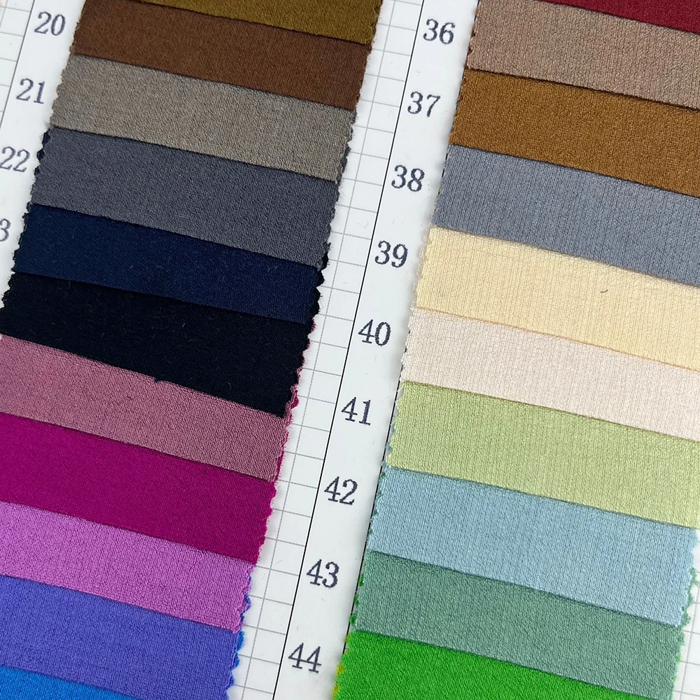 Chiffon supplier Guangzhou 86 Rayon 11 polyester 3 nylon 135g Moss Crepe chiffon design fabric