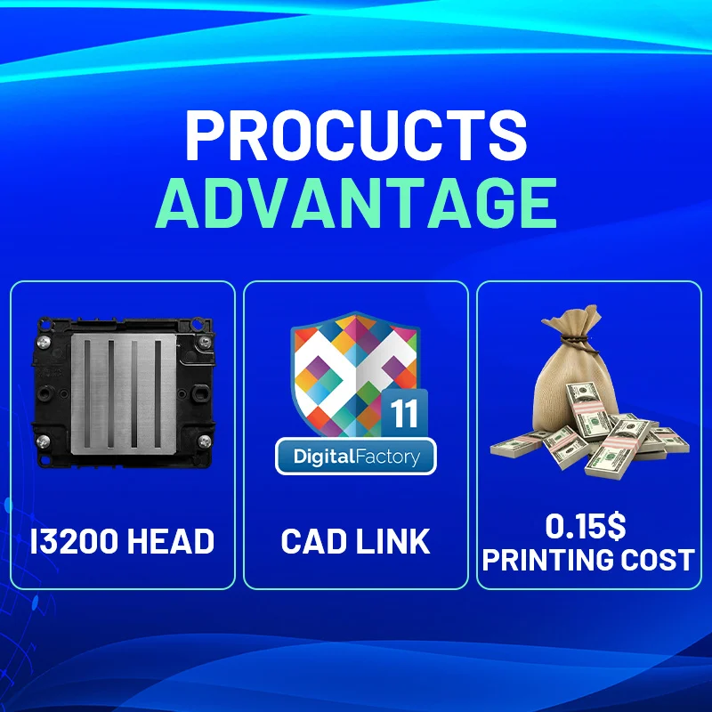 Heat Pet Film DTF Printer Digital T Shirt Textile Printing Machine With Double 4720 / i3200 Print Heads 60cm dtf printer