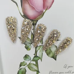 Latest Trendy Press On Nails Long French Coffin Ballerina Fake Nails Elegant Acrylic Nails Artificial Fingernail Tips