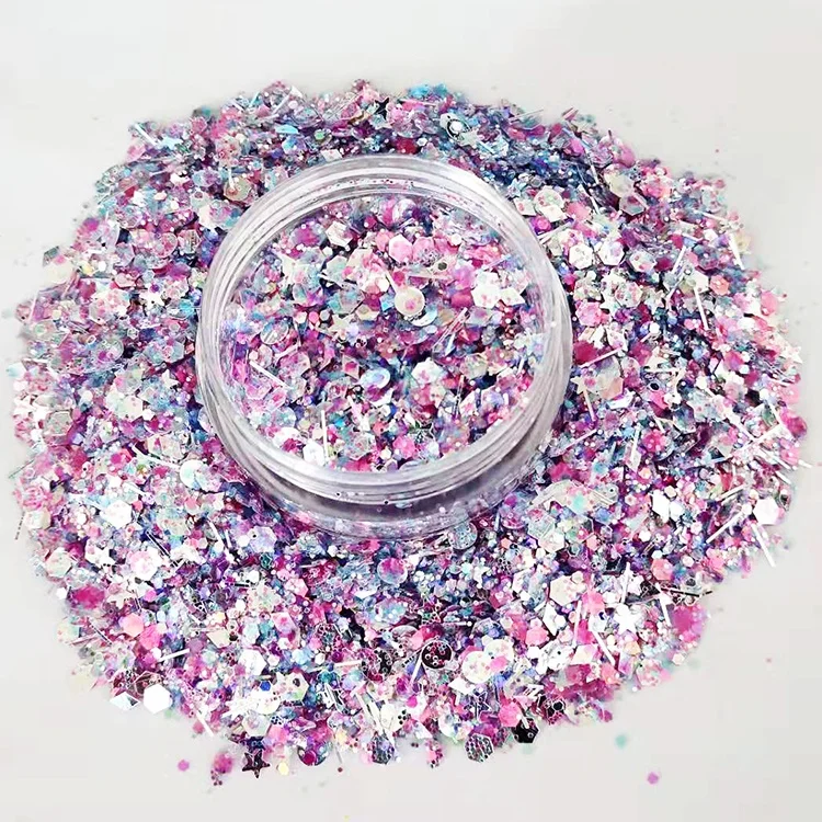 
Wholesale glitter Mixes Polyester solvent resistant Glitter for Nail 
