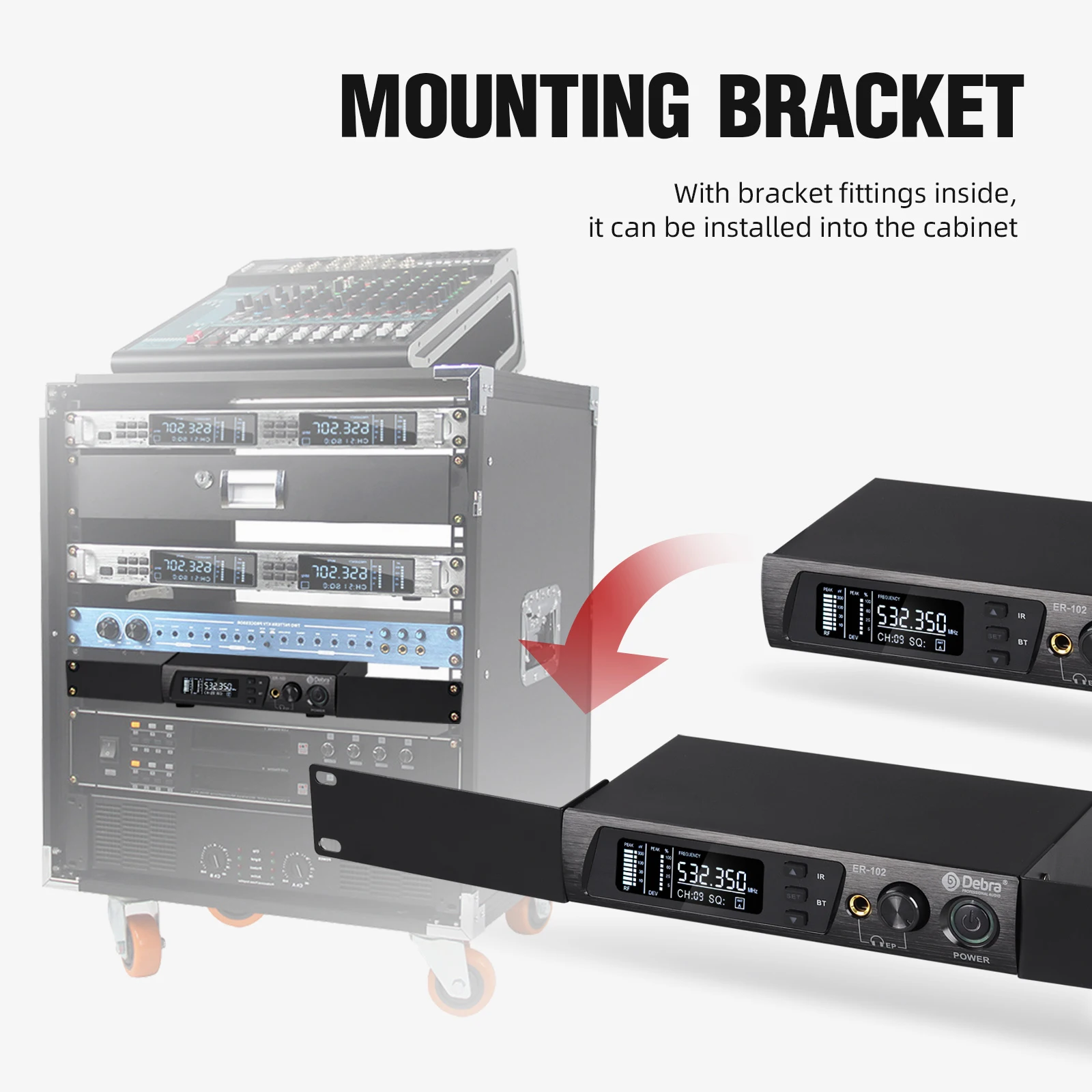 ER-102 Portable Wireless in Ear Monitor System Headset Microphone Professional Singing Sound System Condenser Microphone 120DB